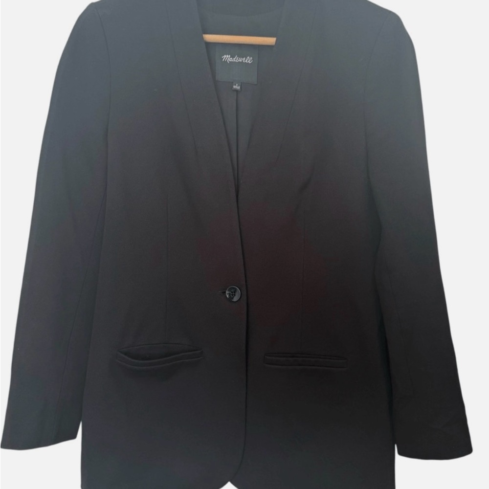 Madewell Black Single-Button Tailored Blazer - image 3